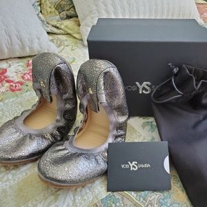 Yosi Samra Pewter Ballet Flat